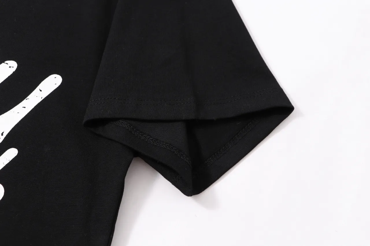 805#Gallery Dept new slogan horseshoe design printed short-sleeved double yarn pure cotton T-shirt casual Tee black navy blue S~XL P100